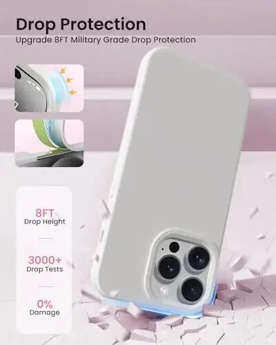 BUYDOT for iPhone 15 Pro Case Liquid Silicone Slim Shockproof Protective Cover 6.1 Inch Anti-Scratch Drop Protection,White - 4