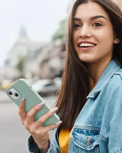 BUYDOT iPhone 15 uchun g'ilof Suyuq silikon Yupqa zarbga chidamli himoya qopqog'i 6,1 dyuymli chizishga qarshi tomchidan himoya, yorug' yalpiz - 7