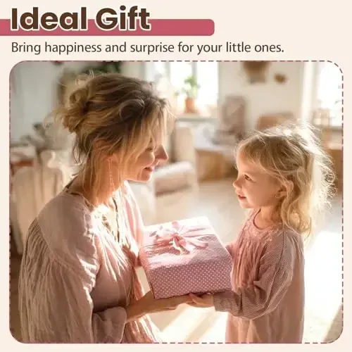 BUYGER Kids Wooden Tea Party Set for Little Girls Toddler Pretend Play Food Kitchen Accessories Princess Birthday Gifts for Ages 3 4 5 Years Old - 5