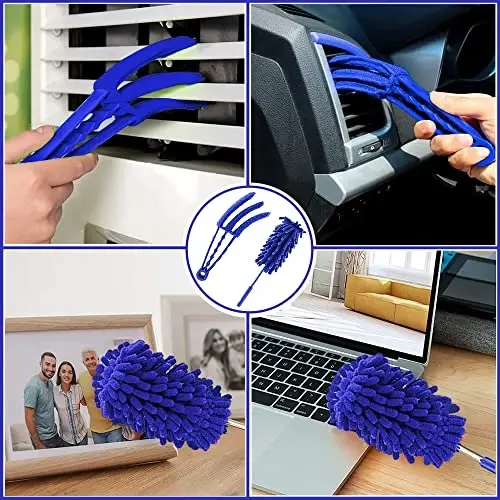 Buysenton Microfiber Duster, 8PCS Feather Duster with 100 Inch Telescoping Extension Pole, Reusable Bendable Dusters, Washable Lightweight Dusters for Ceilings Fans(2023 UAGRED) - 6