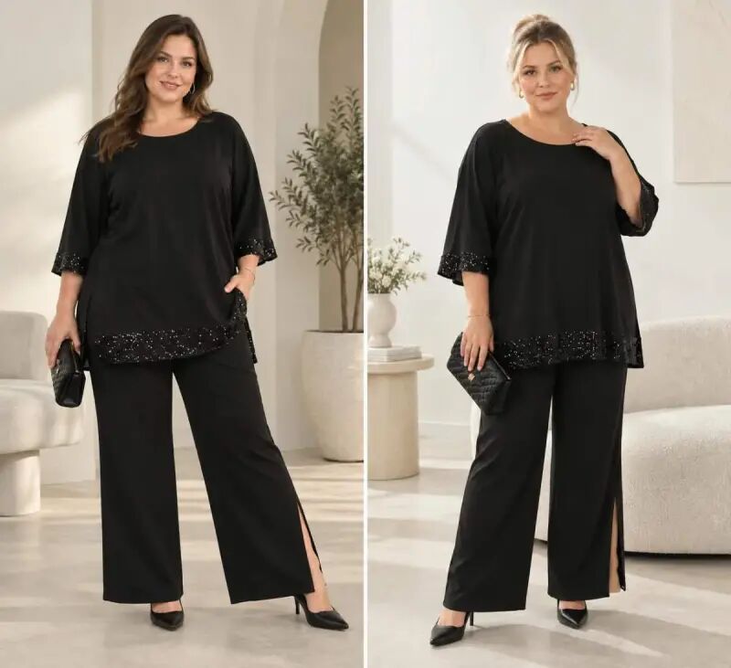Büyük Beden Abiye Bluz Tunik DD502100 - BÜYÜKBEDENIZ