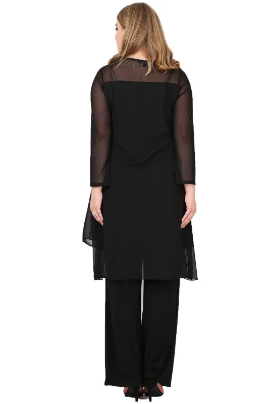Büyük Beden Abiye Pantolon Tunik Takım KL7894 - 3