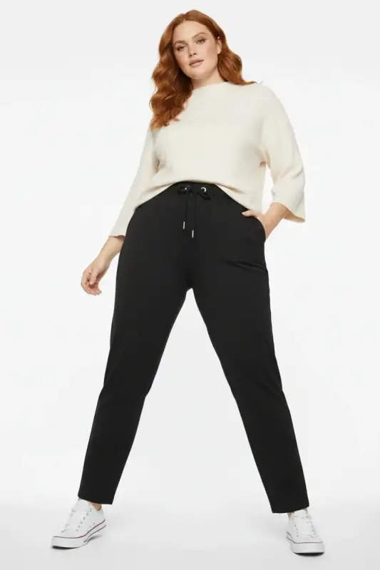 Büyük Beden Beli Lastikli Bağcıklı Boru Paça Eşofman Altı - 2