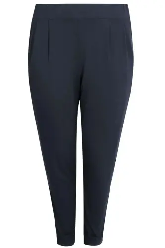 Büyük Beden Beli Lastikli Pile Detaylı Pantolon - 7