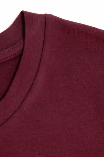 Büyük Beden Bisiklet Yaka Kısa Kollu Pamuklu T-Shirt - 6