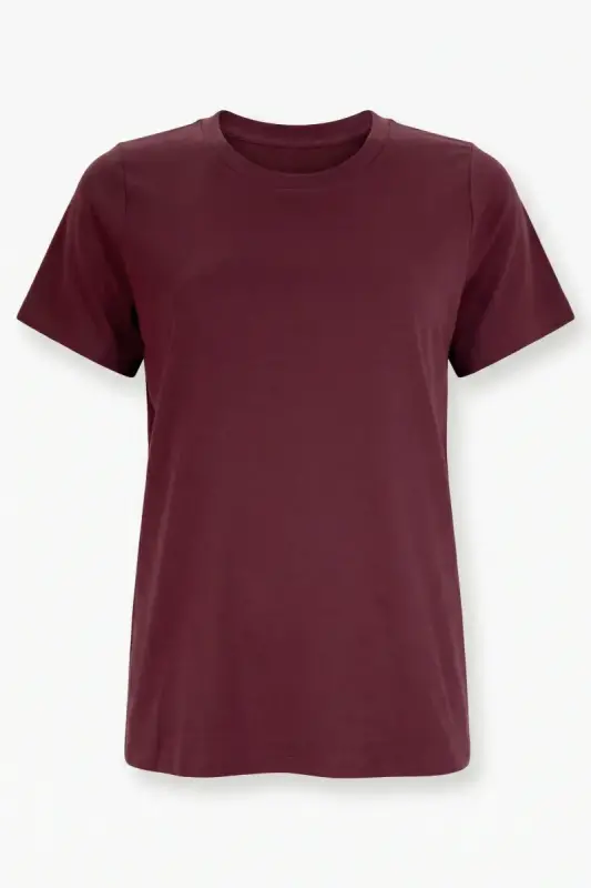 Büyük Beden Bisiklet Yaka Kısa Kollu Pamuklu T-Shirt - 7