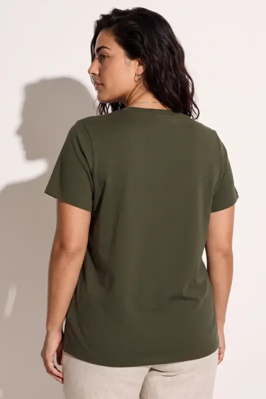 Büyük Beden Bisiklet Yaka Kısa Kollu Pamuklu T-Shirt - 5