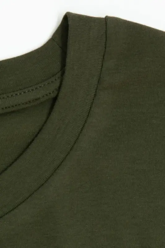 Büyük Beden Bisiklet Yaka Kısa Kollu Pamuklu T-Shirt - 6