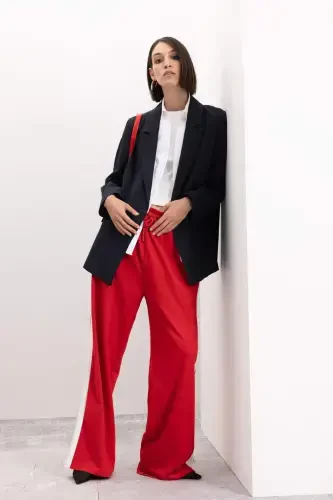 Oversize Geniş Kalıp Ceket Yaka Düğmeli Basic Düz Blazer Ceket D4418AX24AU - 2