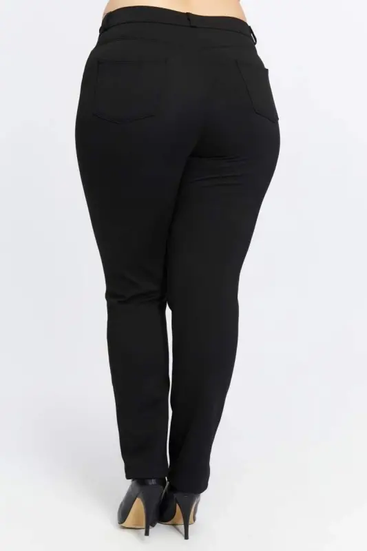 Büyük Beden Çelik Örme Pantolon Siyah - 4