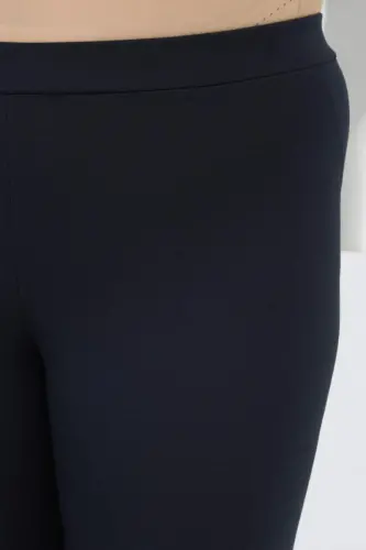 Büyük Beden Çelik Örme Tayt Lacivert - 4