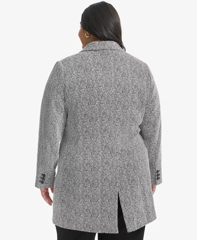 Plus Size Double D Topper Jacket - Black/White - 2