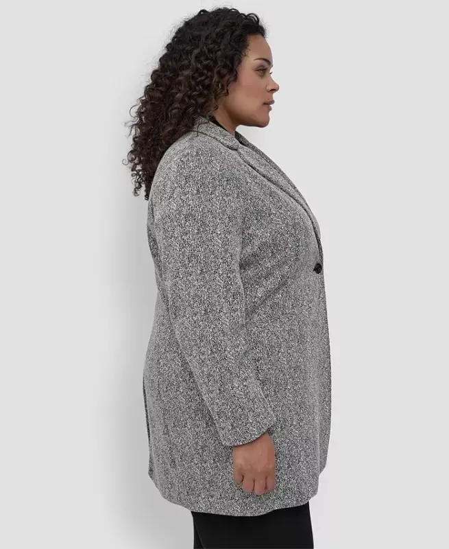 Plus Size Double D Topper Jacket - Black/White - 3