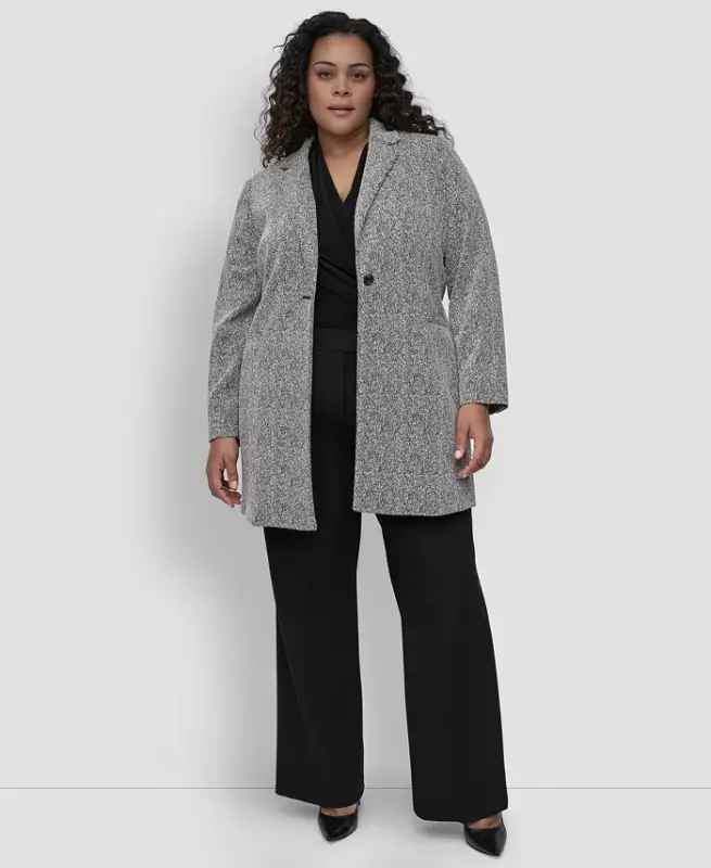 Plus Size Double D Topper Jacket - Black/White - 4