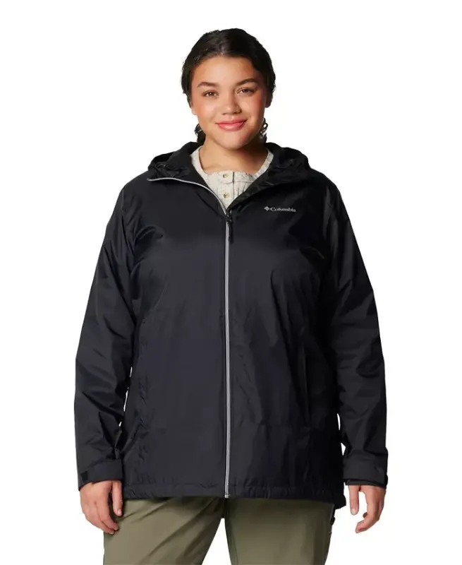 Plus Size Switchback Lined Long Zipper Jacket-Black - 7