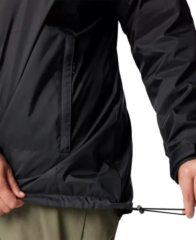 Plus Size Switchback Lined Long Zipper Jacket-Black - 8