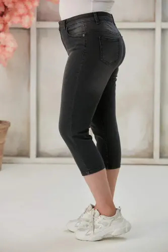 Büyük Beden Füme Kot Kapri - 2