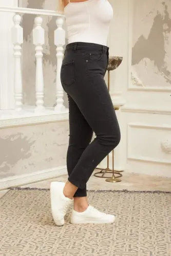 Büyük Beden Füme Pantolon - 3