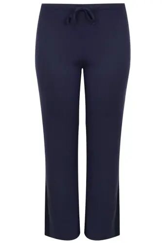Büyük Beden Geniş Paça Esnek Jersey Yoga Pantolonu - 7