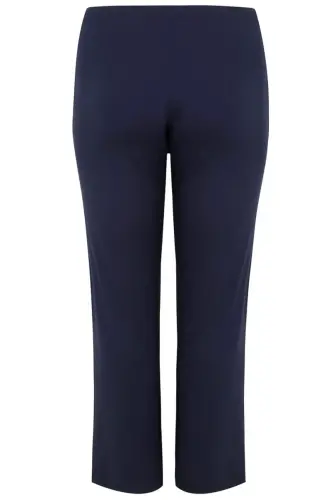 Büyük Beden Geniş Paça Esnek Jersey Yoga Pantolonu - 8