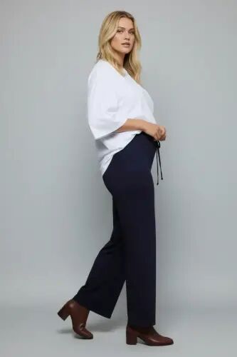 Büyük Beden Geniş Paça Esnek Jersey Yoga Pantolonu - Büyükbedeniz (1)