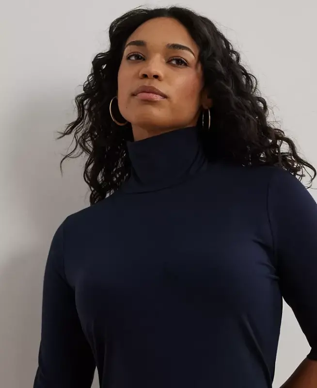 Plus Size Lightweight Turtleneck Sweater - 3