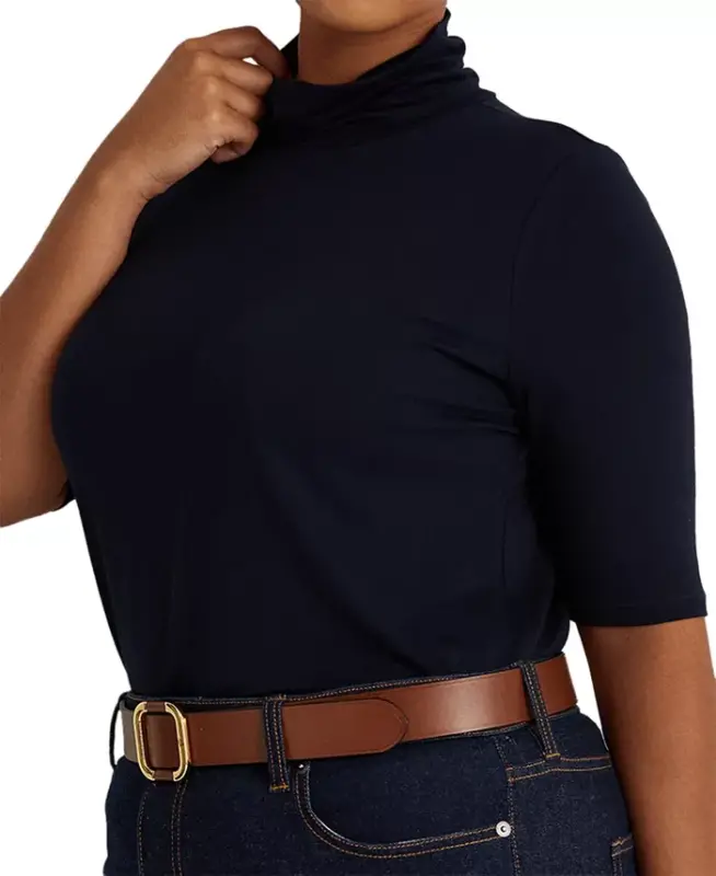 Plus Size Lightweight Turtleneck Sweater - 5