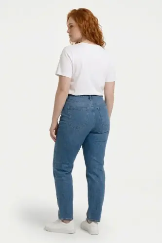 Büyük Beden İncili Kalp Detaylı Basic T Shirt - 3