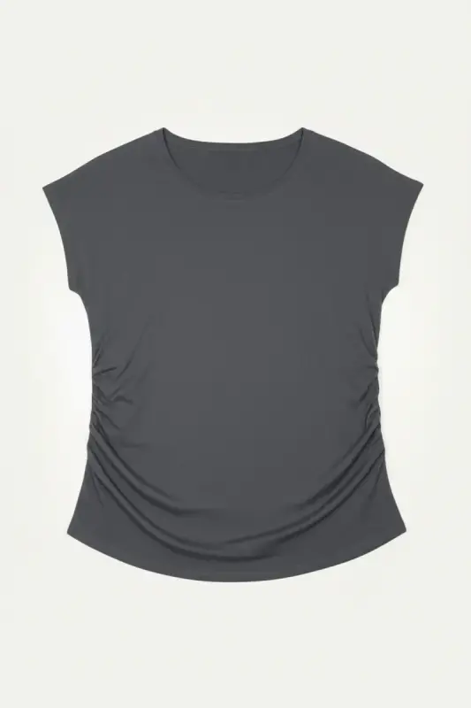 Büyük Beden Japone Kol Büzgülü T-shirt - 6