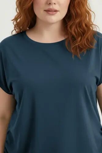 Büyük Beden Japone Kol Büzgülü T-shirt - Büyükbedeniz (1)
