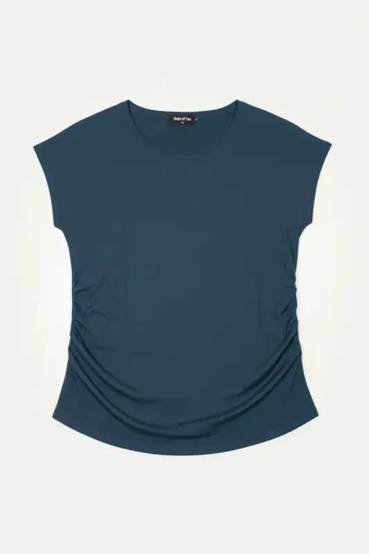Büyük Beden Japone Kol Büzgülü T-shirt - 5