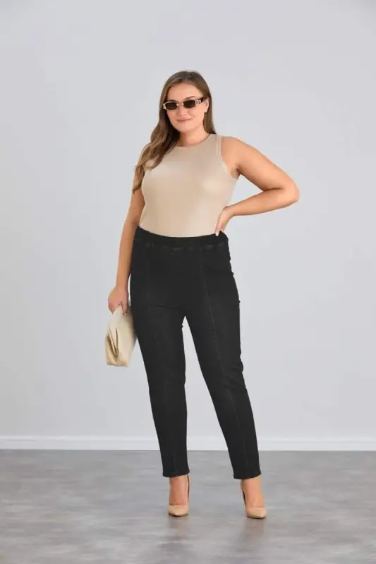 Büyük Beden Jean Pantolon Siyah - BÜYÜKBEDENIZ