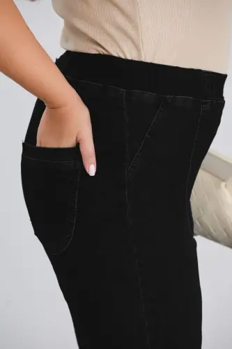 Büyük Beden Jean Pantolon Siyah - BÜYÜKBEDENIZ (1)