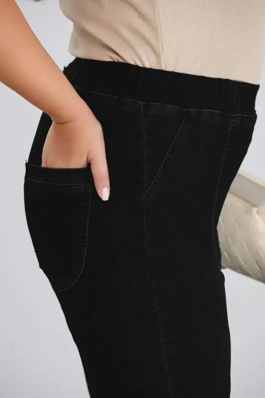 Büyük Beden Jean Pantolon Siyah - 2