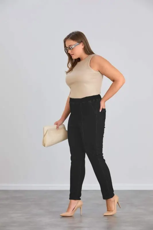 Büyük Beden Jean Pantolon Siyah - 3
