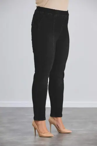 Büyük Beden Jean Pantolon Siyah - 4