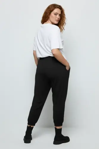 Büyük Beden Kısa Paça Şalvar Kesim Jogger - 4