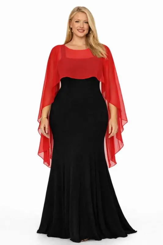 Büyük Beden Kolsuz Abiye İçin Pelerin Bolero – Omuz Kapatıcı Davet ve Düğün Üstü (62 Bedene Kadar) ND4035 - BÜYÜKBEDENIZ