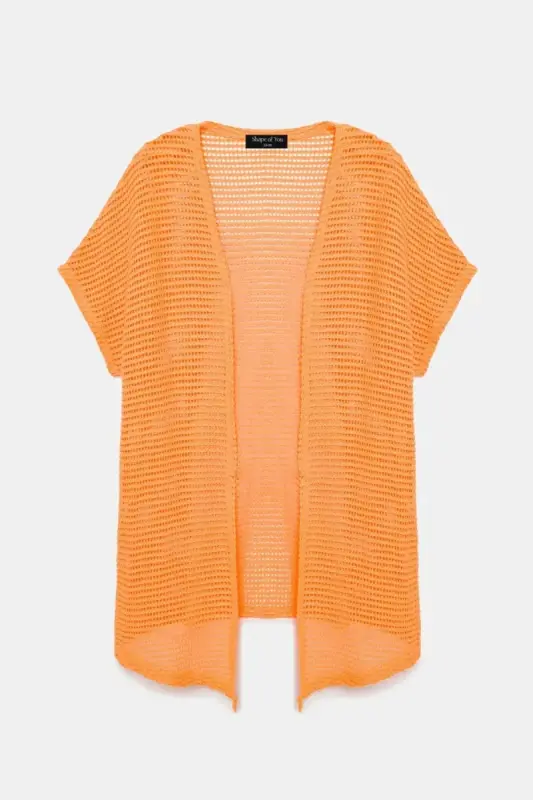 Büyük Beden Örgü File Kimono - 7