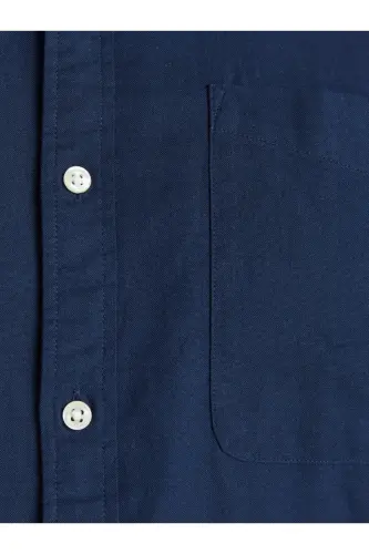 Büyük Beden Klasik Oxford Gömlek - Navy Blazer - 7