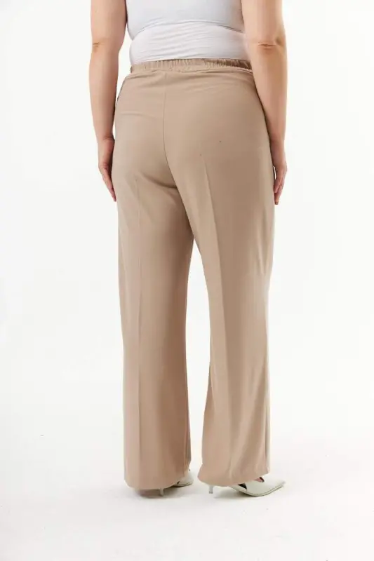 Büyük Beden Palazzo Pantolon Krem - 5