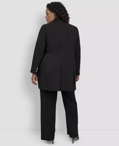 Plus Size One-Button Blazer - Black - 2