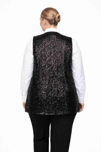 Büyük Beden Uzun Payet Yelek – Rahat Kalıp, Basen Gizleyen Model (40–62) ND4031 - BÜYÜKBEDENIZ (1)