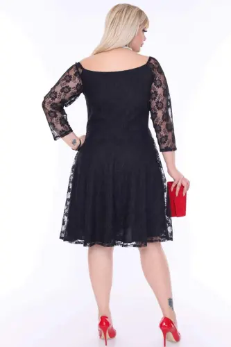 Büyük Beden Yakası Komple İç Lastikli Abiye Mezuniyet Elbisesi PNR8400 - 6