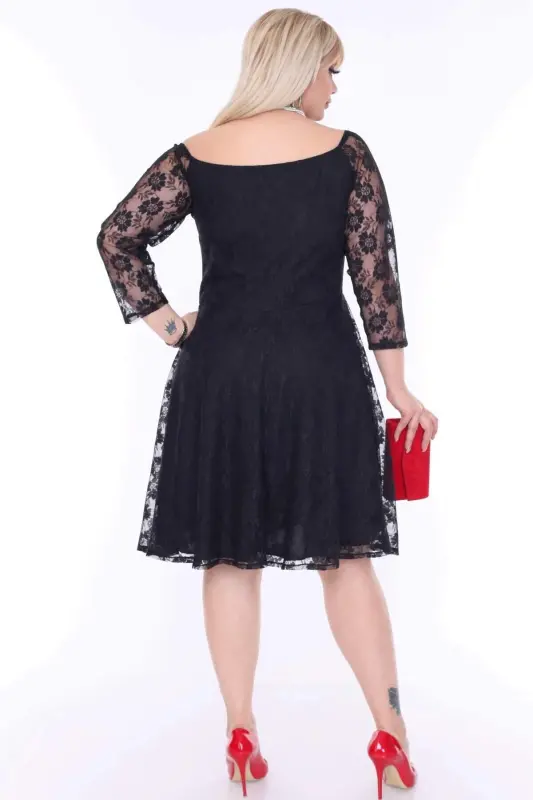 Büyük Beden Yakası Komple İç Lastikli Abiye Mezuniyet Elbisesi PNR8400 - 6