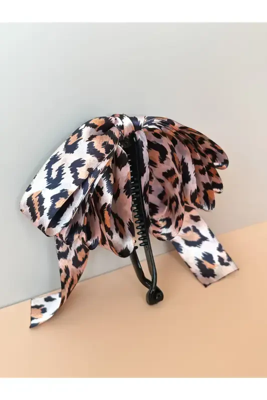 Büyük boy fiyonklu muz toka-LEOPAR - 1