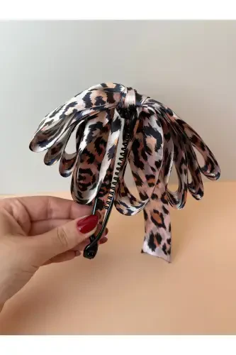 Büyük boy fiyonklu muz toka-LEOPAR - 3