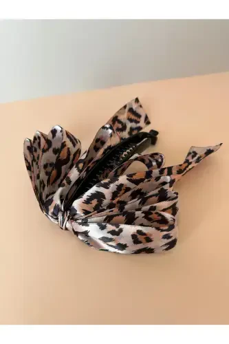 Büyük boy fiyonklu muz toka-LEOPAR - 4