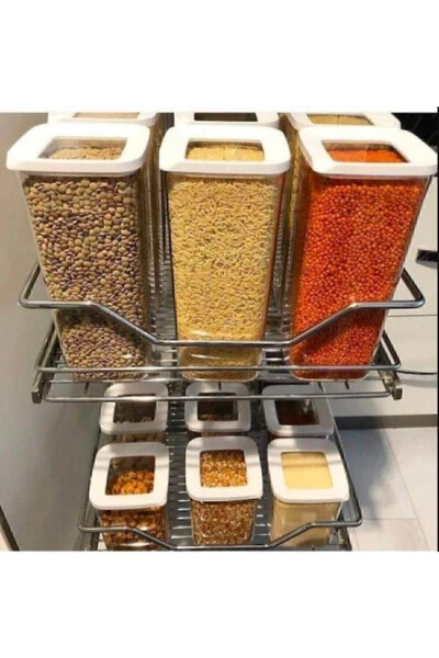 Büyük Boy Saklama Kabı 1700 ml 6 Adet-Beyaz - 1