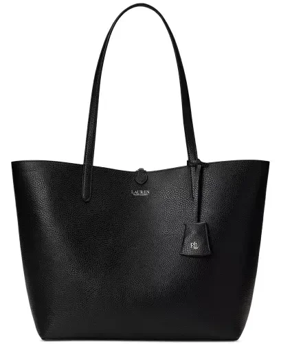 Faux-Leather Reversible Tote Bag-Black/malecon Stripe - Modazone (1)